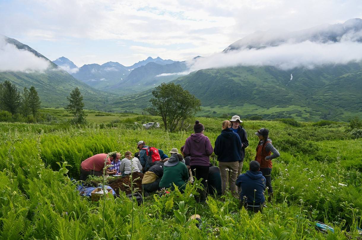Students in the field in Alaska